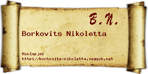 Borkovits Nikoletta névjegykártya