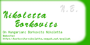 nikoletta borkovits business card